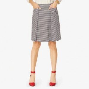 Kate Spade Saturday ♠️ Pleated Column Pocket Striped Skirt, Black & White, Sz 12